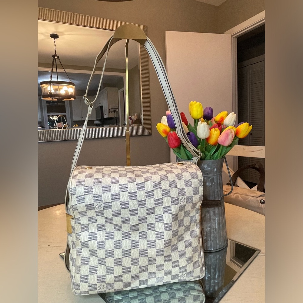 Louis Vuitton Damier Azur Naviglio Messenger with COA